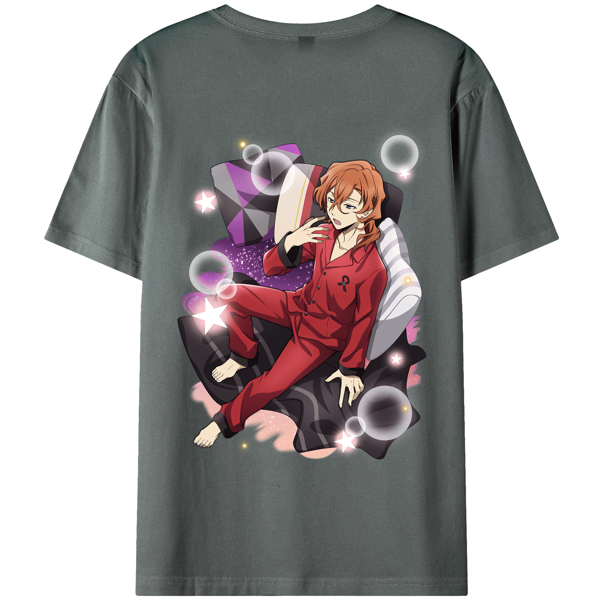 （画像用） 文豪ストレイドッグス Bungo Stray Dogs 綿100％ メンズ半袖Tシャツ（バックプリント） 通気性